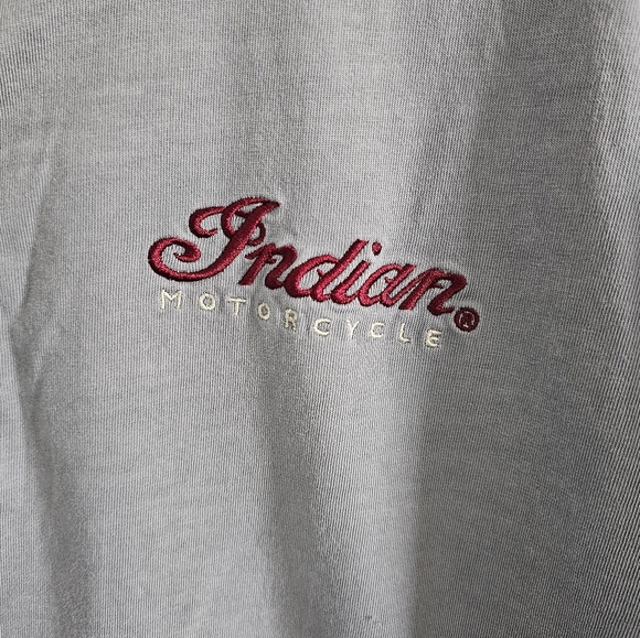 Infian Motorcycle Gray Logo Short Sleeve Tee with Crew Neck - Picture 2 of 4